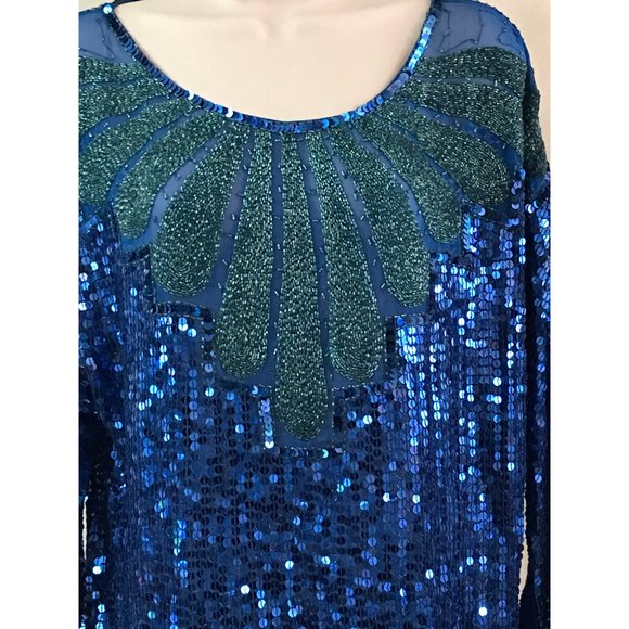 Blue Sequin Tunic - Picture 2 of 3
